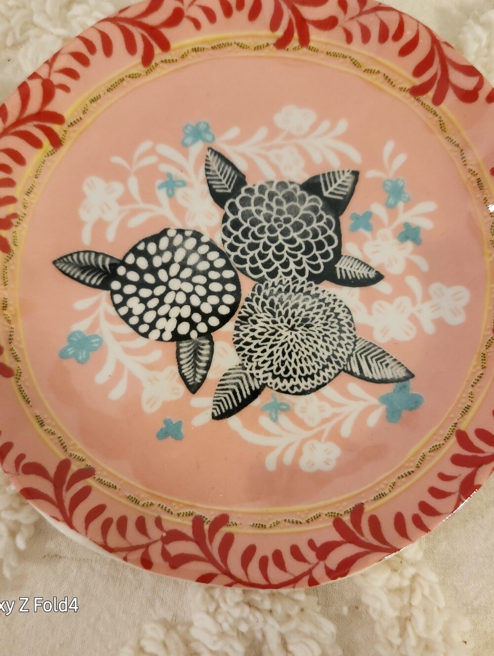 Anthropologie Decorative Pink Floral Ceramic Plates